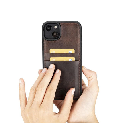 Flexible Leather Back Cover with CardHolder for iPhone 14 Series