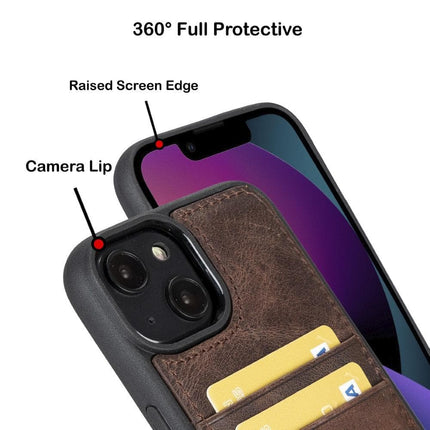 Flexible Leather Back Cover with CardHolder for iPhone 14 Series