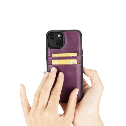 Flexible Leather Back Cover with CardHolder for iPhone 14 Series