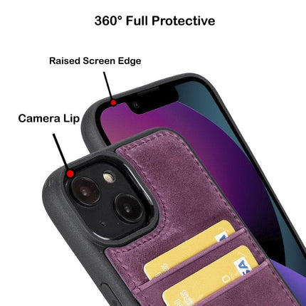 Flexible Leather Back Cover with CardHolder for iPhone 14 Series