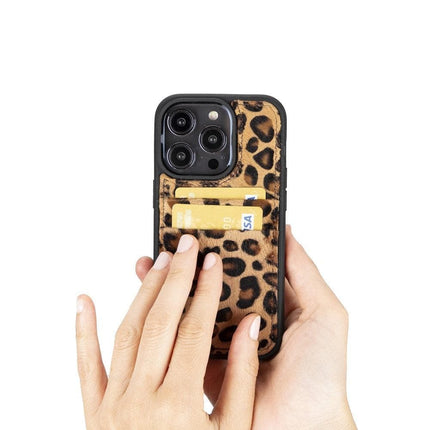 Flexible Leather Back Cover with CardHolder for iPhone 14 Series