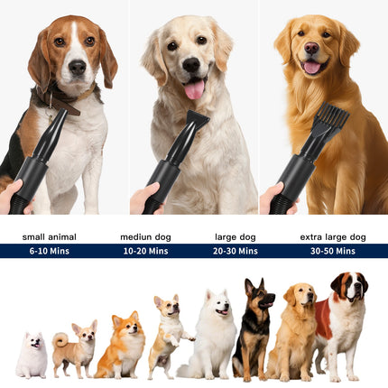 2800W Dog Hair Dryer Pet Grooming Blaster Blower Dryer 5 Nozzles Blaster Xhksece