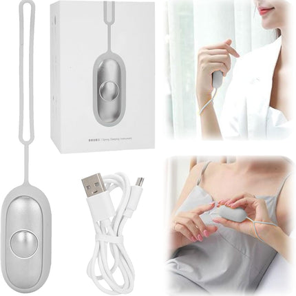 Sleep Aid Device, Anxiety Relief for Adults USB Rechargeable Microcurrent Calm Palm Sleep Instrumen, Portable Sleep Aids for Insomnia Relief, Relieve Anxiety and Stress(Silver)