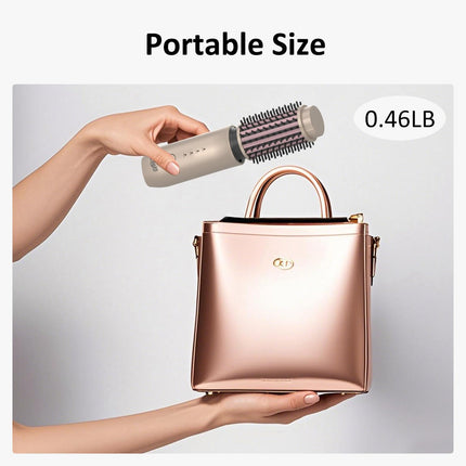 Cordless Hair Curler, 3 in 1 Cordless Hair Styler 40Mm, Portable Cordless Hot Brush with 4 Temperatures, 7000 Mah USB Rechargeable Hot Hair Curler (Gold)