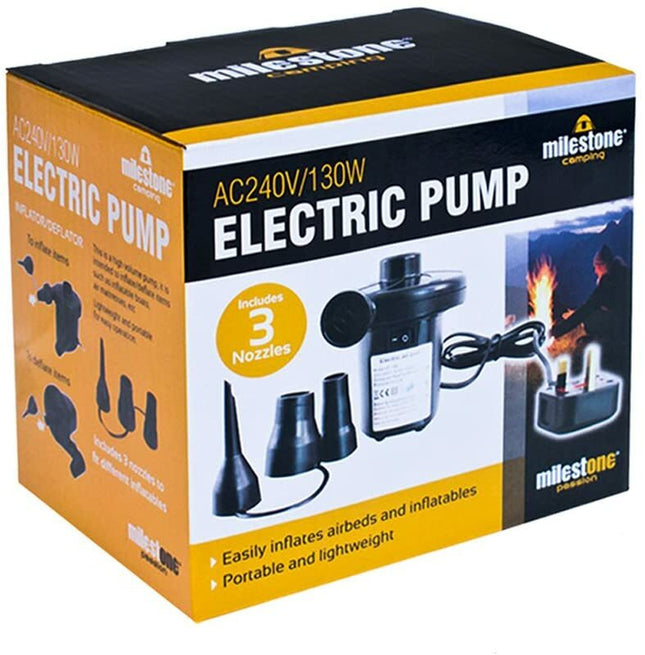 Electric Air Pump Inflator for Inflatables Camping Bed Pools Toys AC Side Winder