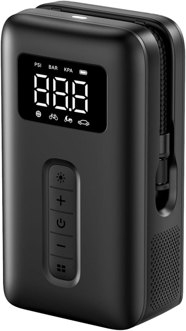 Tyre Inflator Portable Cordless Electric Air Pump 150PSI Auto-Off Car Tyre Pump with LED Light Digital Gauge for Accurate Pressure Readings for Cars, Motorcycles, Balls, All Bicycles, Etc