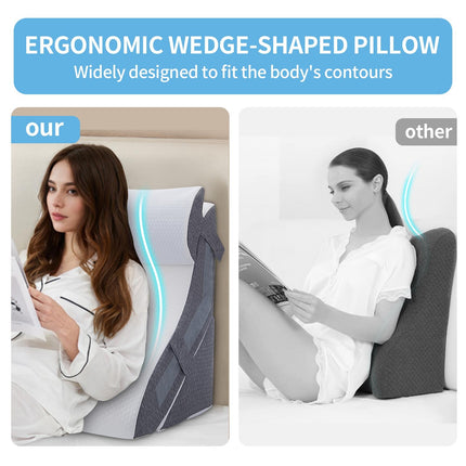 Bed Wedge Pillow Support Cushion 20-In-1 Back Support Pillow Memory Foam