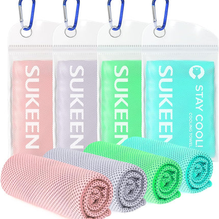 Sukeen Cooling Towel Ice Towel 4Pack (100 X 30Cm), Cooling Towel Quick Dry Fitne