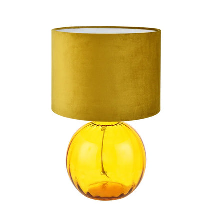 Mitzi Contemporary Ribbed Glass Table Lamp with Velvet Fabric Shade