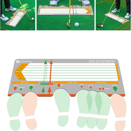 Golf Training Mat for Beginners | Posture Assistance and Entry-Level Stance Corrector Trainer with Golf Training Aid and Practice Mats(Black)