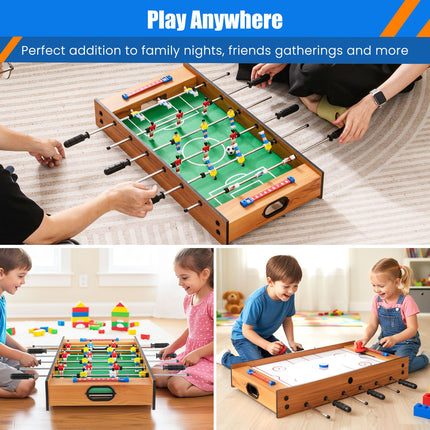 2 in 1 Multi Game Table Compact Tabletop Foosball Table and Hockey Game