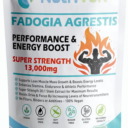Nutrivolv Fadogia Agrestis 13,000Mg | 60 Capsules | Super Strength 20:1 Extract