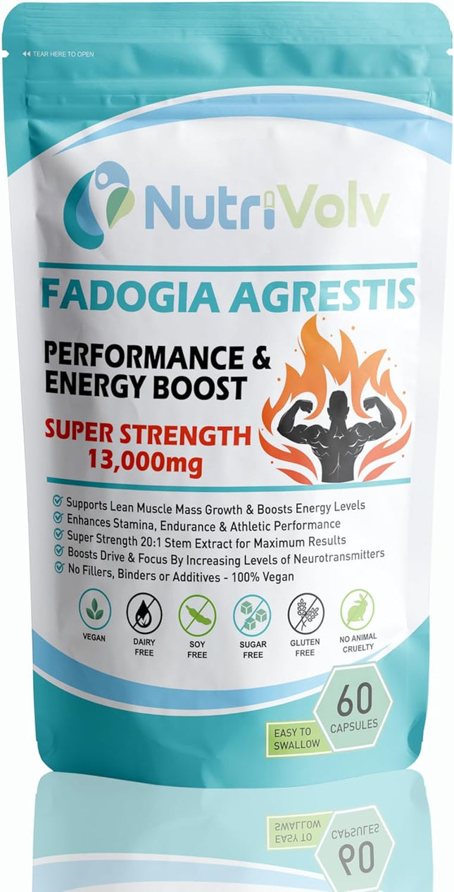 Nutrivolv Fadogia Agrestis 13,000Mg | 60 Capsules | Super Strength 20:1 Extract