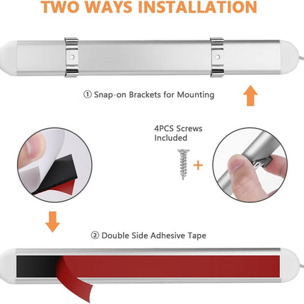 12V Interior LED Light Bar, 120 LED Universal Strip Light with ON/OFF Switch and Extension Cord, White Lamp for Van Car Auto Camper Bus Caravan Boat RV Kitchen Bathroom Cabinet (2 Pack)