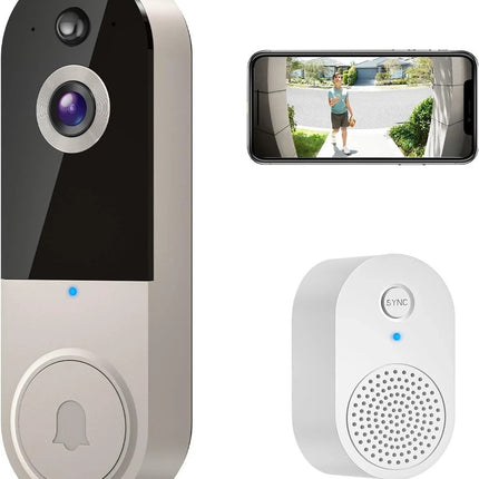 1080P Wireless Video Doorbell Camera with Ring Chime, Smart AI Human Detection