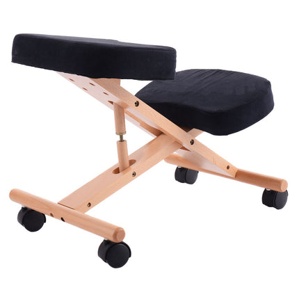 Wood Posture Stool with Angle and Height Adjustable for Gaming Computer Work