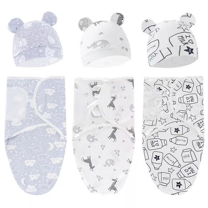 3Xpack 100% Cotton Baby Swaddle Wraps 0-3 Months Swaddle Wrap for New Born HAT