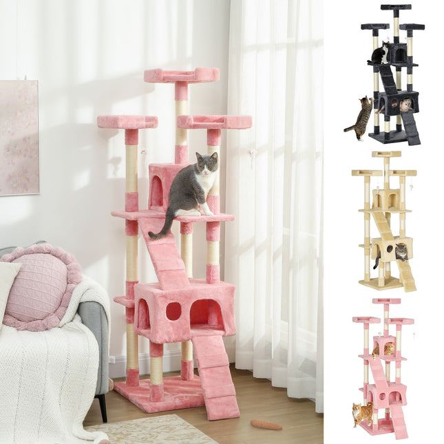 Cat Tree Kitty Activity Play Centre, Scratching Scratcher, 173Cm