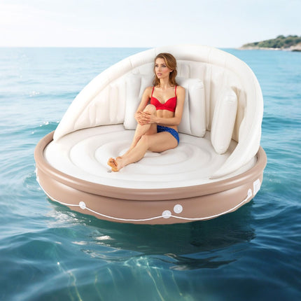 Inflatable Pool Float with Detachable Sunshade Canopy