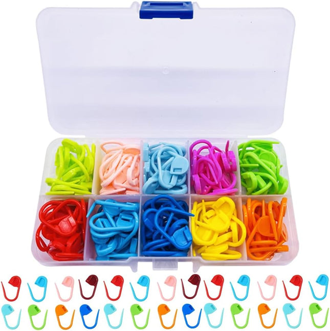 YINVA 150Pcs Crochet Stitch Marker Knitting Crochet Locking Stitch Multi-Color K