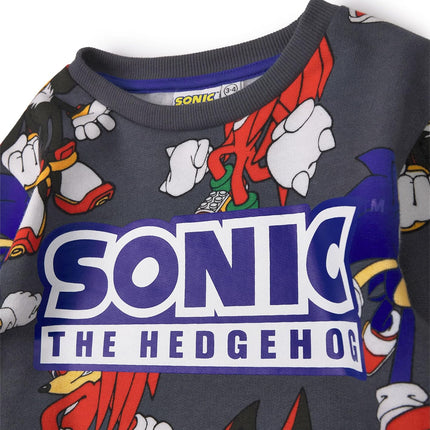 Boys Sweatshirt & Shorts Set | Kids All over Print Graphic Sweater with Matching Bottoms | Shadow Knuckles Apparel Outfit for Gamers | Daywear Gaming Character Merchandise Gift