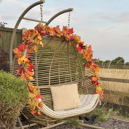 CQURE 4 Pack Artificial Autumn Fall Maple Leaf Garland, 5.9Ft/Piece Hanging Vine