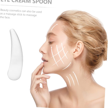 Stainless Steel Eye Cream Spoon 304 Metal Facial Mask Spoon Cosmetic Applicator Skin Care Tool Small Crescent Shape for Precise Makeup Application