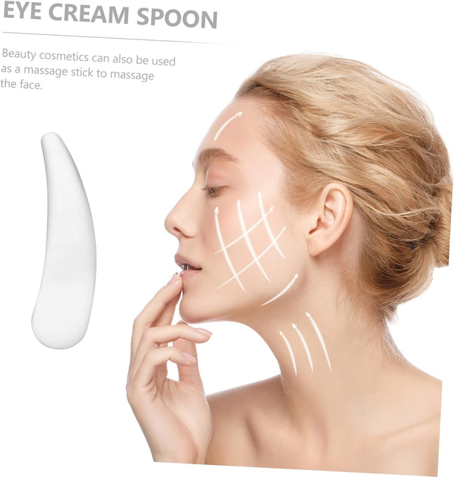 Stainless Steel Eye Cream Spoon 304 Metal Facial Mask Spoon Cosmetic Applicator Skin Care Tool Small Crescent Shape for Precise Makeup Application