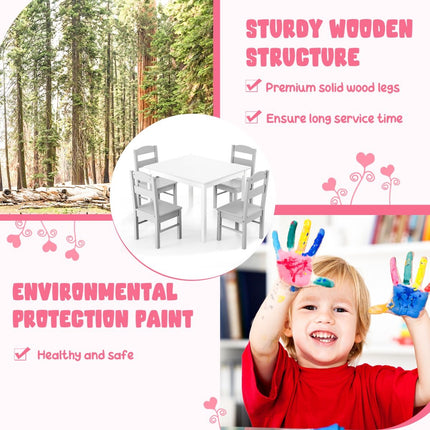 Kids Table and 4 Chairs Set for Toddlers Dining, Drawing, Reading