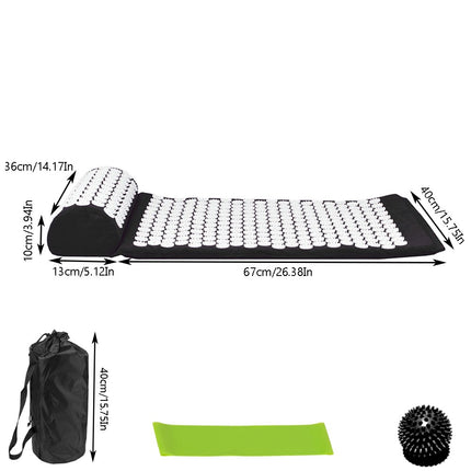 Acupressure Mat with Pillow & Ball Acupuncture Pin Massage Set Neck Pain Relief