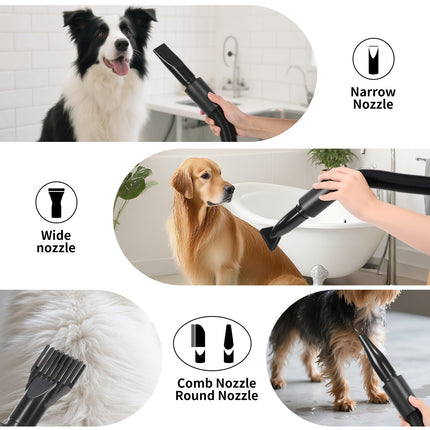 2800W Dog Hair Dryer Pet Grooming Blaster Blower Dryer 5 Nozzles Blaster Xhksece