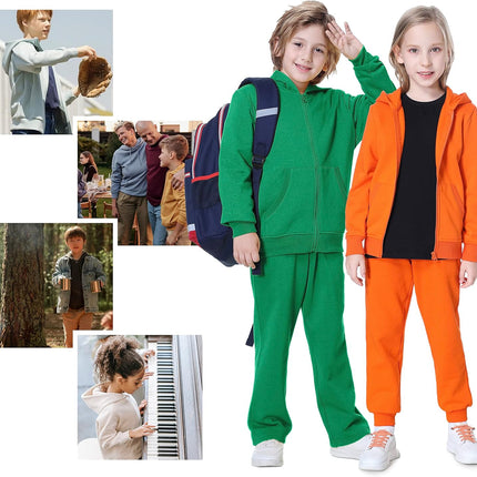 Kids Soft Brushed Fleece Zip-Up Hooded Sweatshirt Hoodie for Boys or Girls 4-12 Years