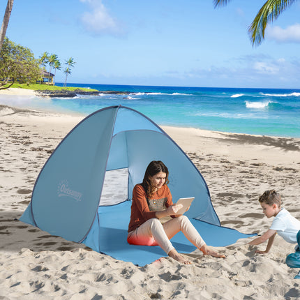 Beach Tent Instant Camping Portable Pop up Automatic Carry Case Blue Hiking