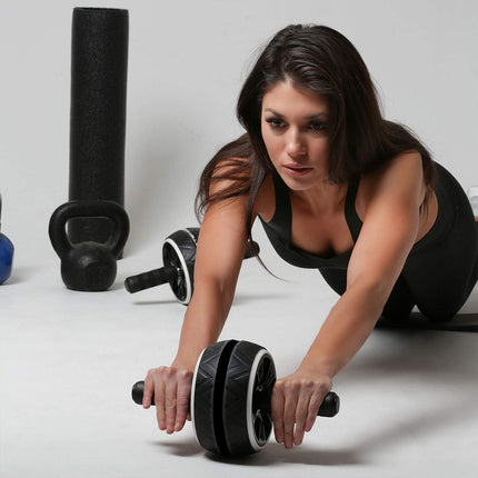 Pro Abs Roller Exercise Wheel Abdominal Core Strength Workout Muscle Cruncher UK