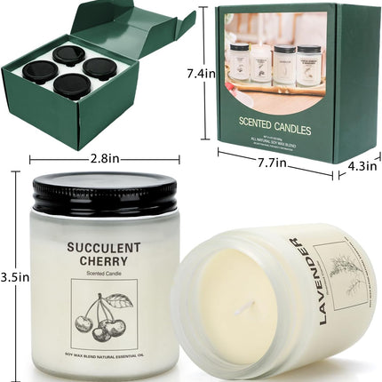 Candles | Candles for Home Scented | 2 Pack 7.1Oz Natural Soy Wax Aromatherapy Candles | over 120 Hours of Burn Time | Christmas Scented Candles Gifts Sets for Women | Apple Cinnamon Candles