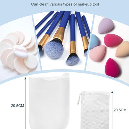 Makeup Brush Cleaner, Silicone Makeup Sponge Cleaning Bag with Mesh Laundry Bags to Effectively Clean and Dry Makeup Sponge, Powder Puff, Brush