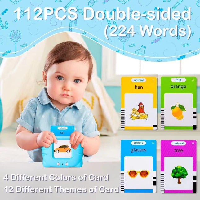 224 WORD TALKING FLASH CARDS EARLY LEARNING TOY 2-6 TODDLER CHILD PRESCHOOL BLUE