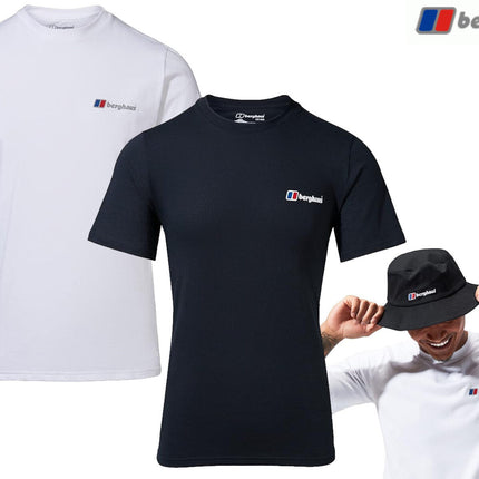 Mens Berghaus T Shirt Organic 100% Cotton Classic Logo Crew Neck Tee