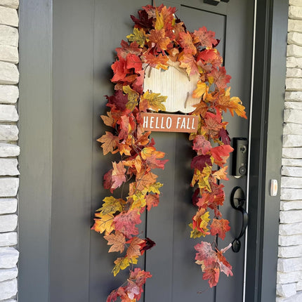 CQURE 4 Pack Artificial Autumn Fall Maple Leaf Garland, 5.9Ft/Piece Hanging Vine