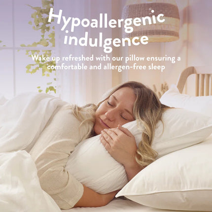 Duck Feather Pillow – Natural Fill, 100% Cotton Cover – Soft yet Supportive Bed Pillow for Side & Back Sleepers – Hotel-Quality Comfort