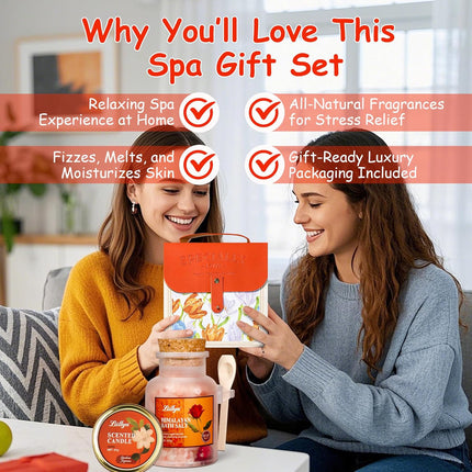 7 Pcs Bath Sets for Women Halloween Gifts for Her Travel Essentials Set with Bath Bombs, Scented Candle, Shower Steamers, Bath Salt Self Skincare Set for Relaxing Mother'S Day Birthday Gifts