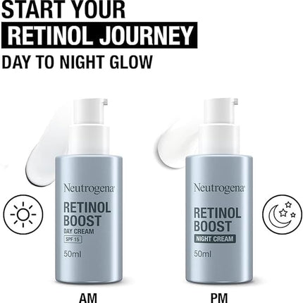 Retinol Boost Day & Night Cream Duo, Renewing Skin Care Set with Boost Day Cream with SPF 15 (1X 50Ml) and Retinol Boost Cream (1X 50Ml), Suitable for Ageing Skin