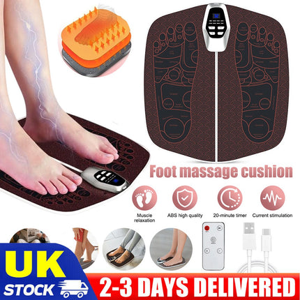 EMS Foot Massager Mat Electric Pad Blood Muscle Circulation Relief Pain LED USB