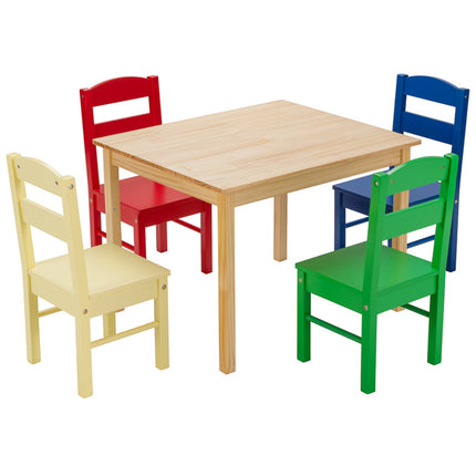 Kids Table and 4 Chairs Set for Toddlers Dining, Drawing, Reading