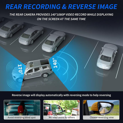 Mirror Dash Cam, 10'' Full Touch Screen Dual Dash Cam 2.5K Front and Rear Camera