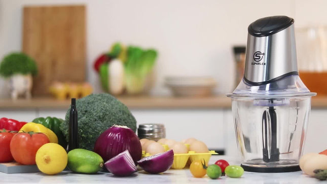 SUPERLEX Mini Chopper Electric Blender& One Button Operation with Nuts Grinder