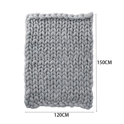 Chunky Knit Throw Blanket Handwoven Home Decor, 120Cm L X 150Cm W