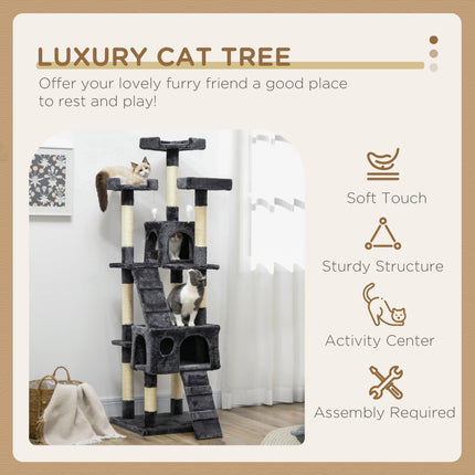 Cat Tree Kitty Activity Play Centre, Scratching Scratcher, 173Cm