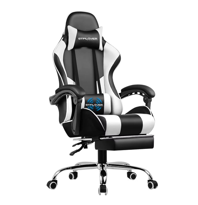 Gaming Chair, Computer Chair with Footrest and Lumbar Support, Height Adjustable Gaming Chair