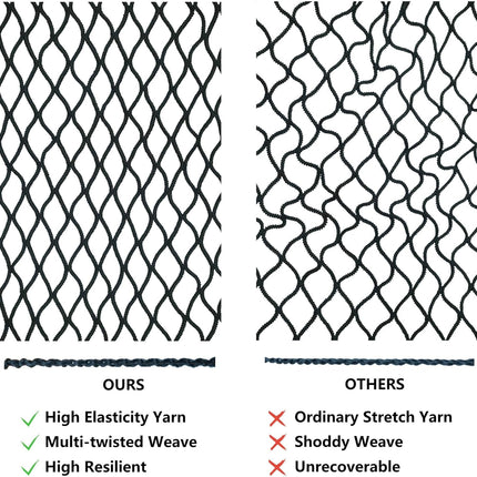 Highly Elastic Cargo Net, Simple Truck Bed Cargo Mesh Organizer, Suitable for Daily Light Loads of Trucks, 4'X4' Stretches to 7'X7' (Single Layer)